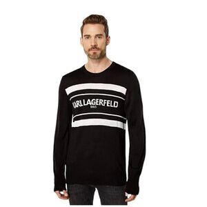 Karl Lagerfeld Paris Logo Sweater Mens SZ L Crew Neck